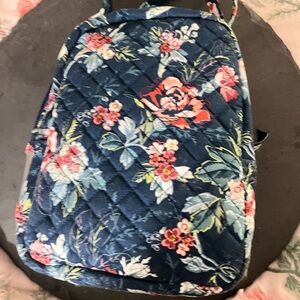 Vera Bradley Navy Floral Quilted Lunch Backpack